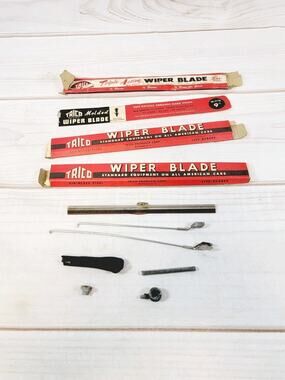 Lot of Assorted Vintage Trico Single Windshield Wiper Blade Parts & EMPTY Boxes
